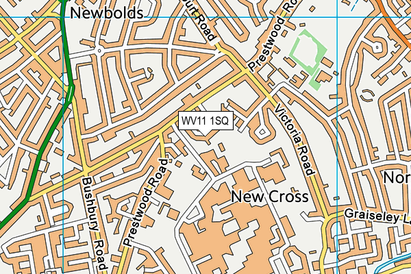 WV11 1SQ map - OS VectorMap District (Ordnance Survey)