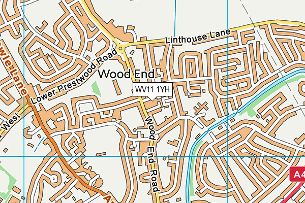 WV11 1YH map - OS VectorMap District (Ordnance Survey)