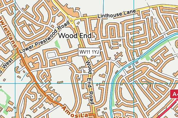 WV11 1YJ map - OS VectorMap District (Ordnance Survey)