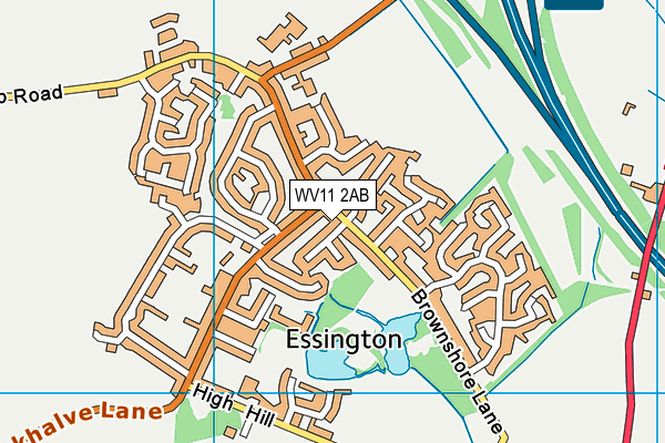 WV11 2AB map - OS VectorMap District (Ordnance Survey)