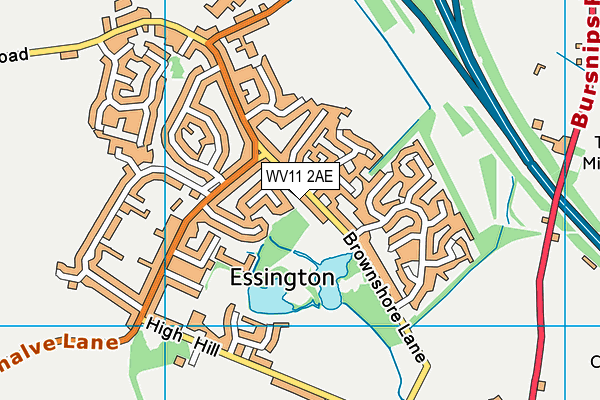 WV11 2AE map - OS VectorMap District (Ordnance Survey)