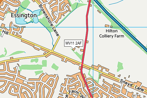 WV11 2AF map - OS VectorMap District (Ordnance Survey)