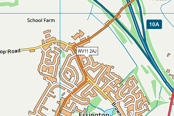 WV11 2AJ map - OS VectorMap District (Ordnance Survey)