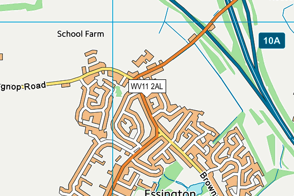 WV11 2AL map - OS VectorMap District (Ordnance Survey)