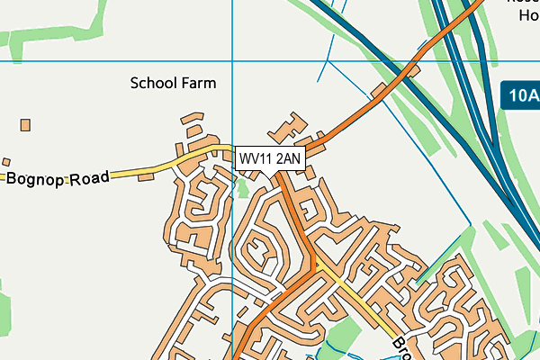 WV11 2AN map - OS VectorMap District (Ordnance Survey)