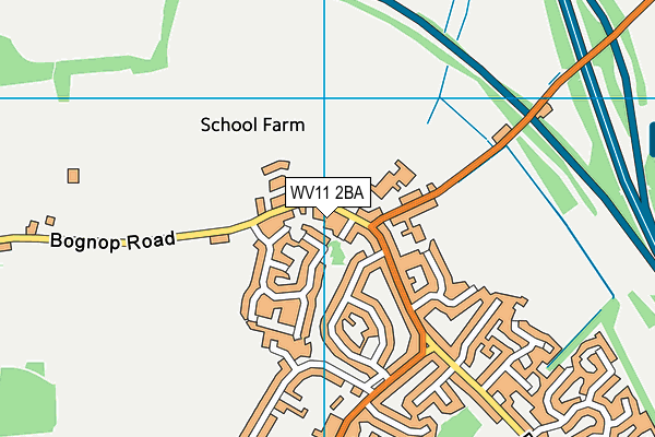 Willenhall Rufc map (WV11 2BA) - OS VectorMap District (Ordnance Survey)