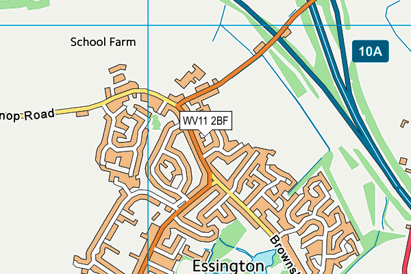 WV11 2BF map - OS VectorMap District (Ordnance Survey)