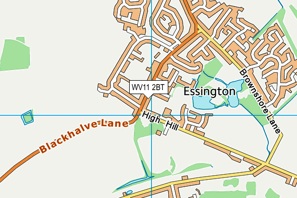 WV11 2BT map - OS VectorMap District (Ordnance Survey)