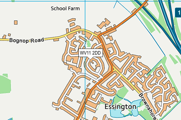 WV11 2DD map - OS VectorMap District (Ordnance Survey)