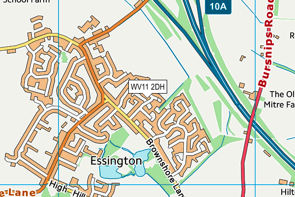 WV11 2DH map - OS VectorMap District (Ordnance Survey)