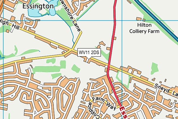 WV11 2DS map - OS VectorMap District (Ordnance Survey)