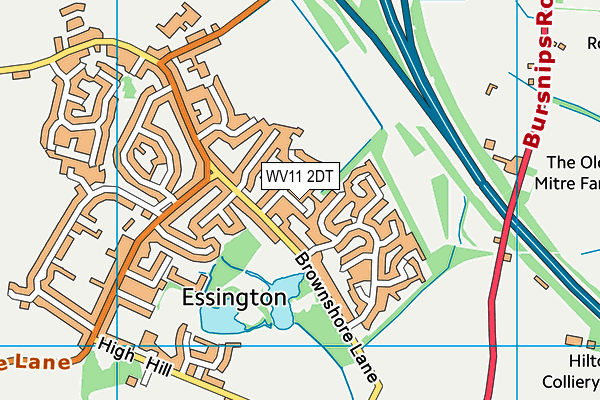 WV11 2DT map - OS VectorMap District (Ordnance Survey)