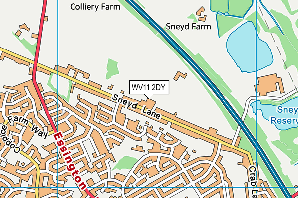 WV11 2DY map - OS VectorMap District (Ordnance Survey)