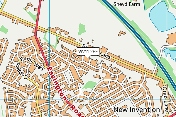 WV11 2EF map - OS VectorMap District (Ordnance Survey)