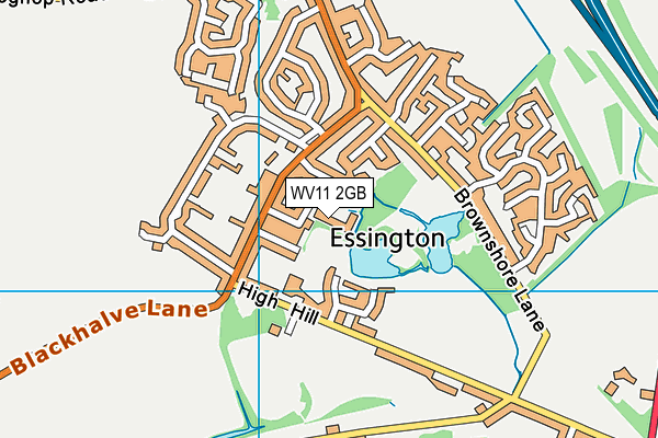 WV11 2GB map - OS VectorMap District (Ordnance Survey)