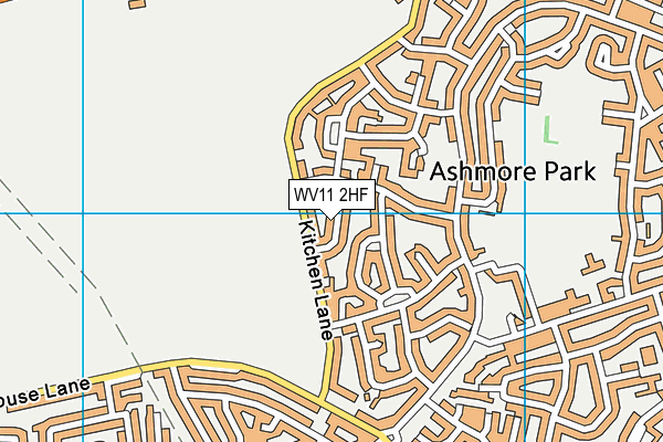 WV11 2HF map - OS VectorMap District (Ordnance Survey)