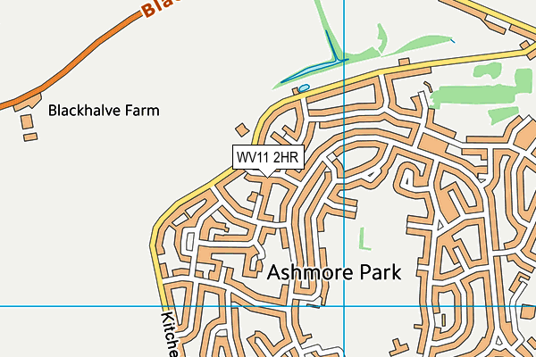 WV11 2HR map - OS VectorMap District (Ordnance Survey)