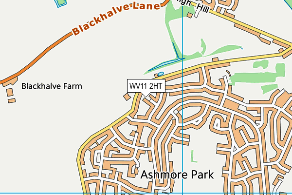 WV11 2HT map - OS VectorMap District (Ordnance Survey)
