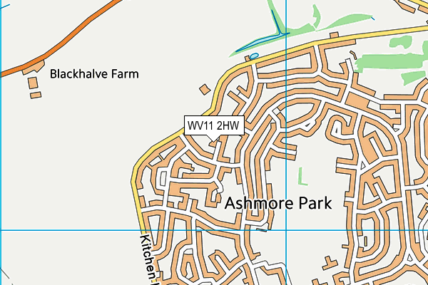 WV11 2HW map - OS VectorMap District (Ordnance Survey)