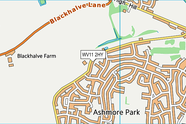 WV11 2HY map - OS VectorMap District (Ordnance Survey)