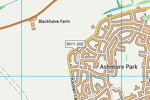 WV11 2HZ map - OS VectorMap District (Ordnance Survey)