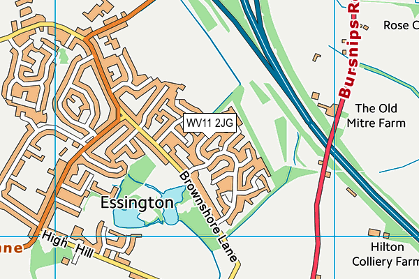 WV11 2JG map - OS VectorMap District (Ordnance Survey)