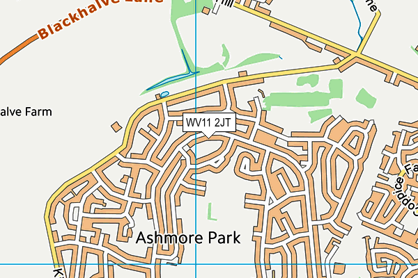 WV11 2JT map - OS VectorMap District (Ordnance Survey)