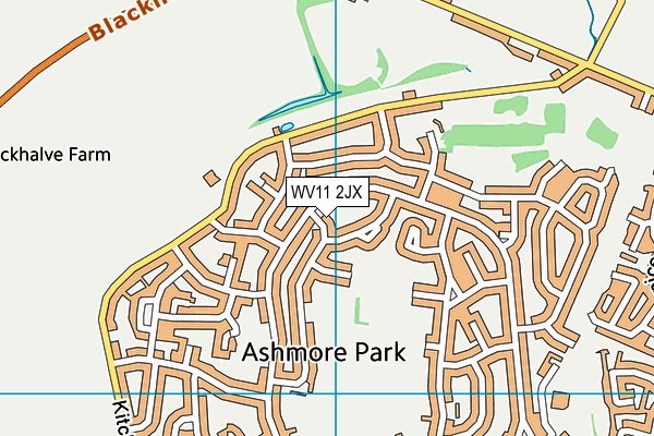 WV11 2JX map - OS VectorMap District (Ordnance Survey)