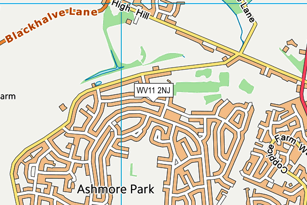 WV11 2NJ map - OS VectorMap District (Ordnance Survey)