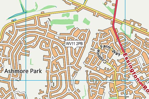 WV11 2PB map - OS VectorMap District (Ordnance Survey)