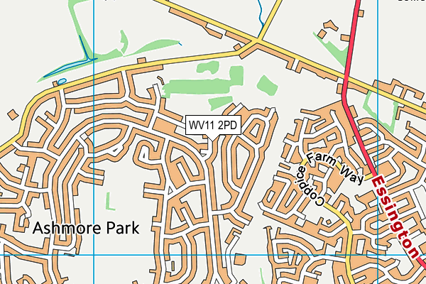 WV11 2PD map - OS VectorMap District (Ordnance Survey)