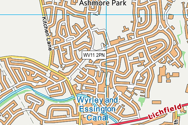 WV11 2PN map - OS VectorMap District (Ordnance Survey)