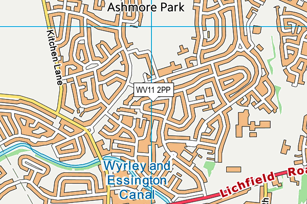 WV11 2PP map - OS VectorMap District (Ordnance Survey)