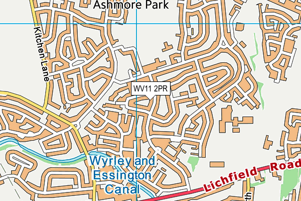 WV11 2PR map - OS VectorMap District (Ordnance Survey)