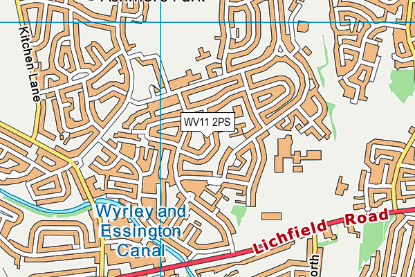 WV11 2PS map - OS VectorMap District (Ordnance Survey)