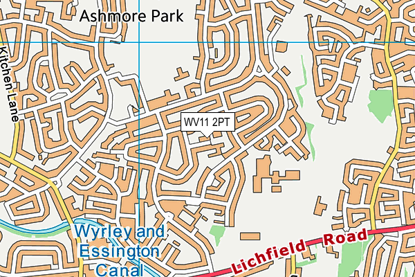 WV11 2PT map - OS VectorMap District (Ordnance Survey)