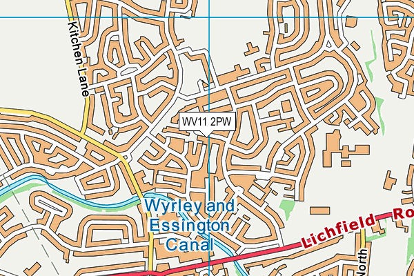 WV11 2PW map - OS VectorMap District (Ordnance Survey)