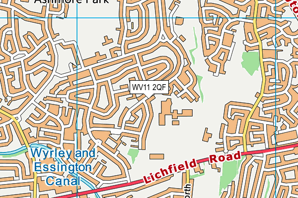 WV11 2QF map - OS VectorMap District (Ordnance Survey)