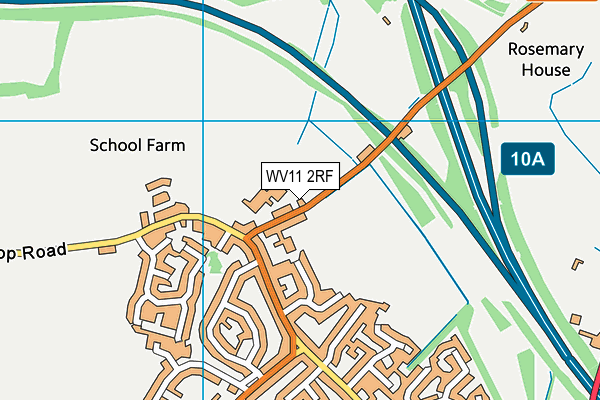 St John's Primary Academy map (WV11 2RF) - OS VectorMap District (Ordnance Survey)