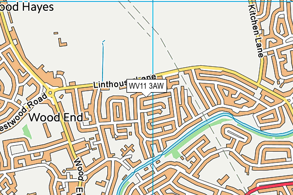 WV11 3AW map - OS VectorMap District (Ordnance Survey)