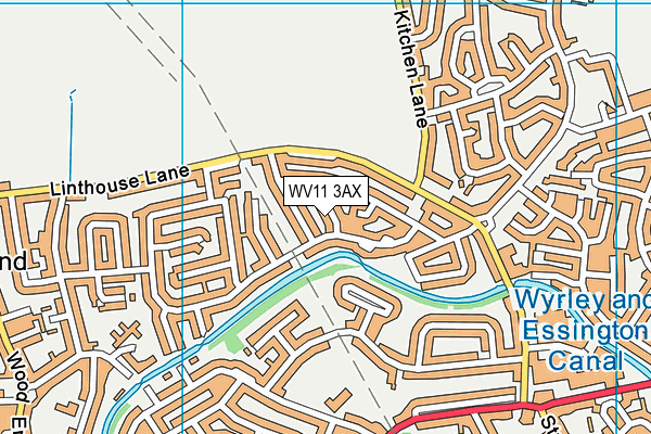 WV11 3AX map - OS VectorMap District (Ordnance Survey)