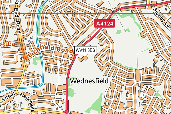 Wednesfield High Academy map (WV11 3ES) - OS VectorMap District (Ordnance Survey)