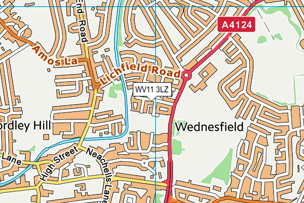 WV11 3LZ map - OS VectorMap District (Ordnance Survey)