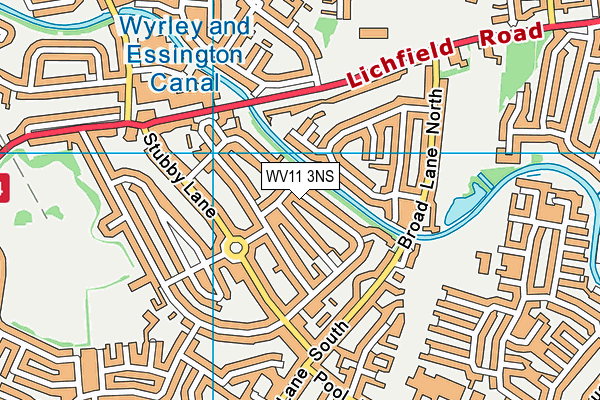 WV11 3NS map - OS VectorMap District (Ordnance Survey)