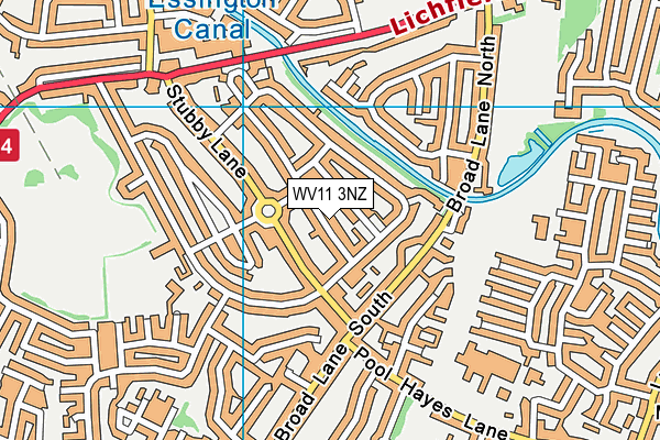 WV11 3NZ map - OS VectorMap District (Ordnance Survey)