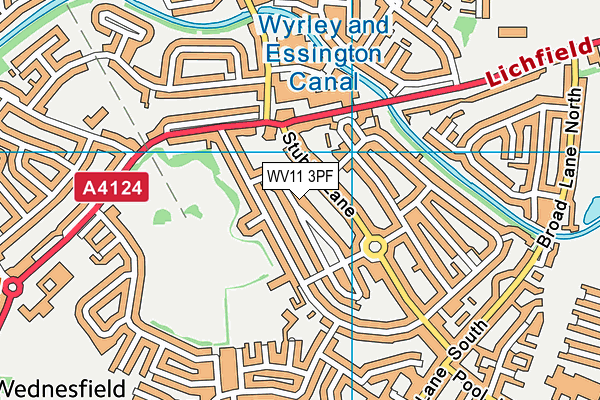 WV11 3PF map - OS VectorMap District (Ordnance Survey)