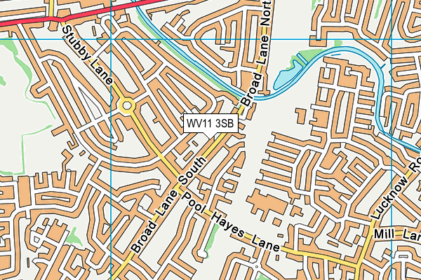 WV11 3SB map - OS VectorMap District (Ordnance Survey)