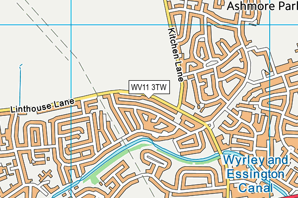 WV11 3TW map - OS VectorMap District (Ordnance Survey)