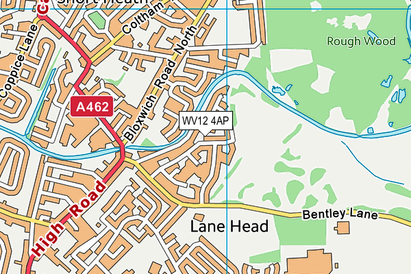 WV12 4AP map - OS VectorMap District (Ordnance Survey)