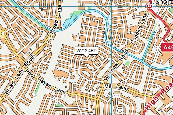 WV12 4RD map - OS VectorMap District (Ordnance Survey)